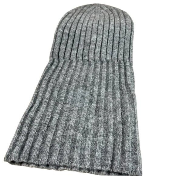by Anthropologie Ribbed Beanie Hat Gray One Size Unisex Soft Slouchy NWOT